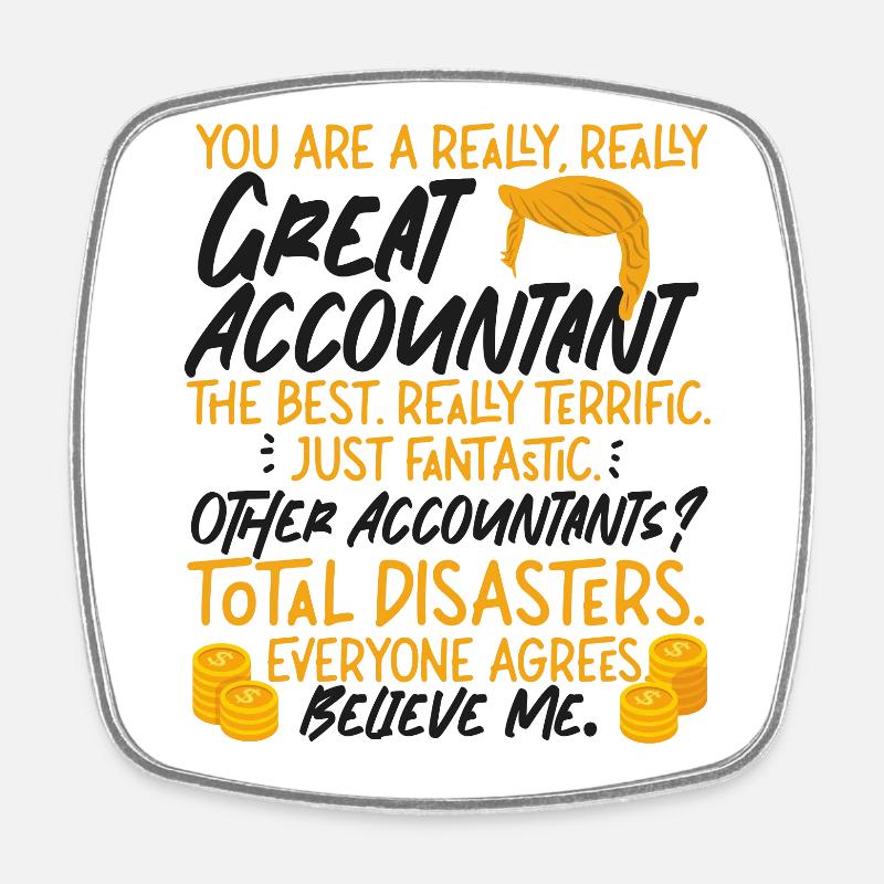 Accountant Bookkeeper Accounting - Square fridge magnet - white