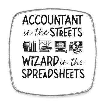 Accountant Bookkeeper Accounting - Square fridge magnet - white - Front