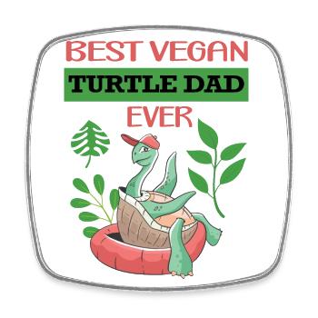 Turtle - Square fridge magnet - white - Front