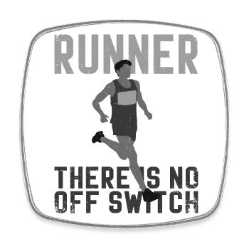 Running Runner Half Marathon - Viereckiger Kühlschrankmagnet - Weiß - Vorne