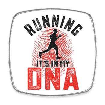 Running Runner Semi-Marathon - Magnet carré - blanc - Devant