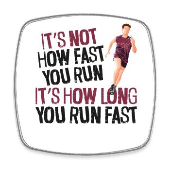 Running Runner Half Marathon - Square fridge magnet - white - Front