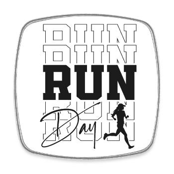 Running Runner Half Marathon - Square fridge magnet - white - Front