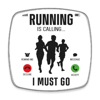 Running Runner Half Marathon Téléphone - Magnet carré - blanc - Devant