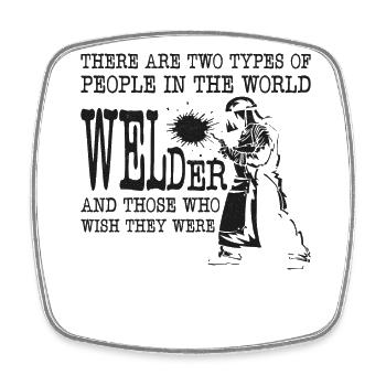 Welder Welding Vintage There Are - Viereckiger Kühlschrankmagnet - Weiß - Vorne