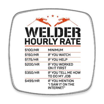 Welder Welding Vintage Welder - Square fridge magnet - white - Front