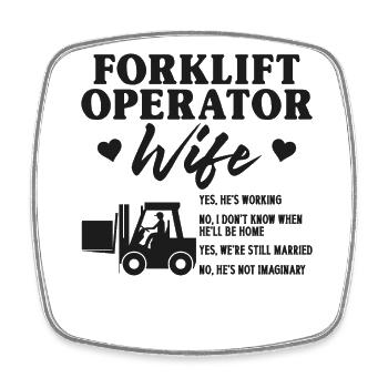 Certified Forklift Truck Operator - Viereckiger Kühlschrankmagnet - Weiß - Vorne