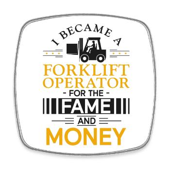 Certified Forklift Truck Operator - Square fridge magnet - white - Front