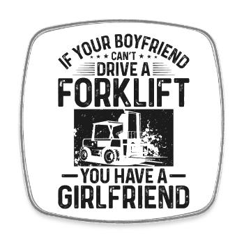 Certified Forklift Truck Operator - Viereckiger Kühlschrankmagnet - Weiß - Vorne