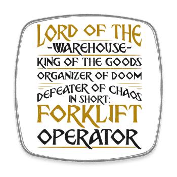 Opérateur de chariot élévateur certifié - Magnet carré - blanc - Devant