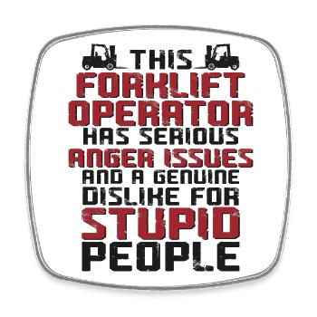 Certified Forklift Truck Operator - Square fridge magnet - white - Front