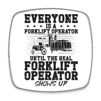 Certified Forklift Truck Operator - Square fridge magnet - white - Front