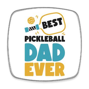 Pickleball Dad Father Best - Viereckiger Kühlschrankmagnet - Weiß - Vorne
