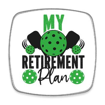 Pickleball Retiré Ma retraite - Magnet carré - blanc - Devant