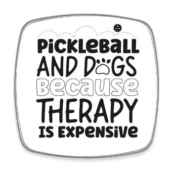 Pickleball Dog Pickleball And Dogs - Square fridge magnet - white - Front