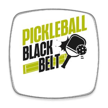 Pickleball Pickleball Black Belt - Viereckiger Kühlschrankmagnet - Weiß - Vorne