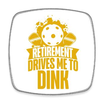 Pickleball Pun Retired Retirement - Square fridge magnet - white - Front