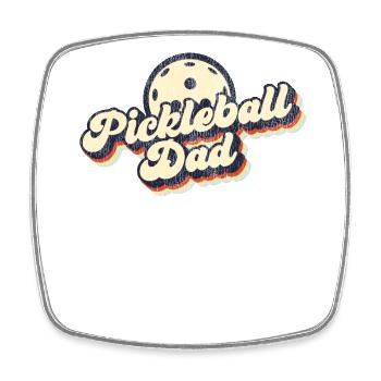Pickleball Papa Père Rétro - Magnet carré - blanc - Devant