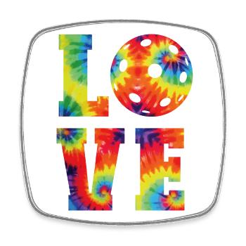 Pickleball Tie Dye 80s90s Love - Magnet carré - blanc - Devant