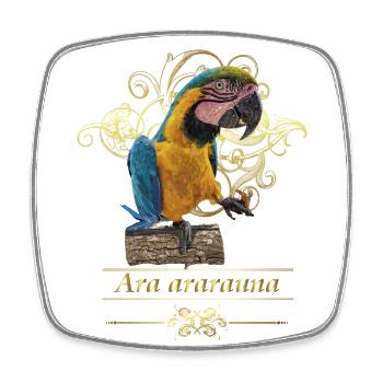 The blue and yellow macaw - Square fridge magnet - white - Front