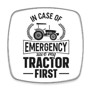 Farming Farmer Vintage Tractor In - Viereckiger Kühlschrankmagnet - Weiß - Vorne