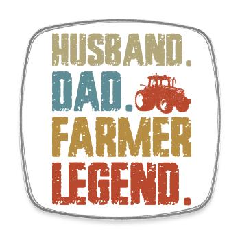 Farming Farmer Dad Father Vintage - Square fridge magnet - white - Front