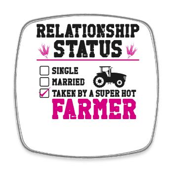 Farming Farmer Girl Girlfriend - Square fridge magnet - white - Front