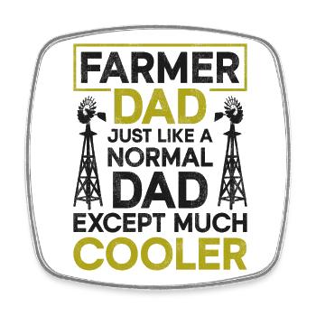 Farming Farmer Dad Father Vintage - Square fridge magnet - white - Front