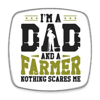 Farming Farmer Dad Father Vintage - Square fridge magnet - white - Front