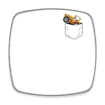 Farming Farmer Pocket Tractor - Viereckiger Kühlschrankmagnet - Weiß - Vorne
