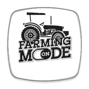 Farming Farmer Vintage Tractor - Viereckiger Kühlschrankmagnet - Weiß - Vorne
