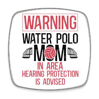 Water Polo Mom Vintage Warning - Viereckiger Kühlschrankmagnet - Weiß - Vorne
