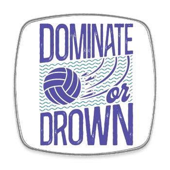 Water Polo Vintage Dominate Or - Magnet carré - blanc - Devant
