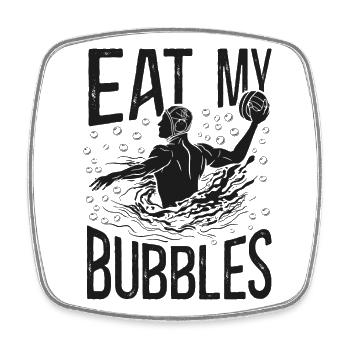 Water Polo Eat My Bubbles - Viereckiger Kühlschrankmagnet - Weiß - Vorne