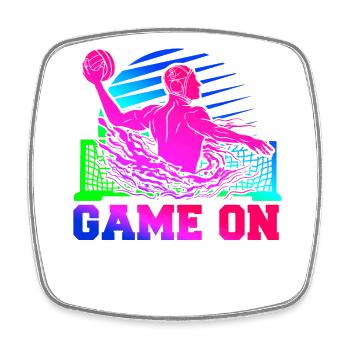 Water Polo Retro 80s 90s Game On - Viereckiger Kühlschrankmagnet - Weiß - Vorne