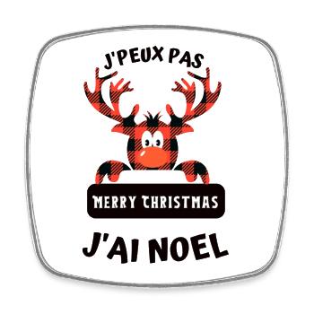 J peux pas j ai noel - Magnet carré - blanc - Devant