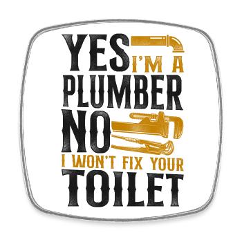 Plumbing Plumber Vintage Yes I Am - Viereckiger Kühlschrankmagnet - Weiß - Vorne