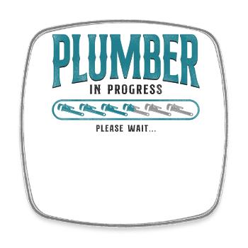 Plumbing Plumber Vintage Plumber - Square fridge magnet - white - Front