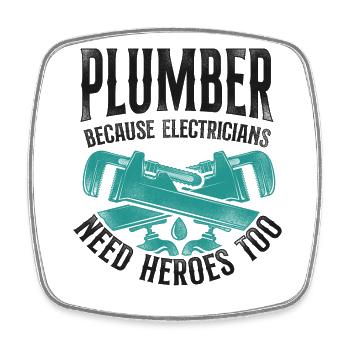 Plumbing Plumber Electrician - Viereckiger Kühlschrankmagnet - Weiß - Vorne