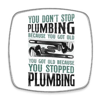 Plumbing Plumber Retired Vintage - Square fridge magnet - white - Front