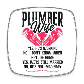 Plumbing Plumber Wife Plumber Wife - Viereckiger Kühlschrankmagnet - Weiß - Vorne