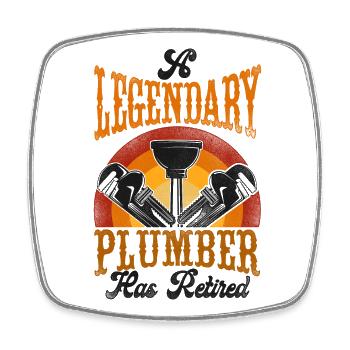Plumbing Plumber Retired Vintage - Viereckiger Kühlschrankmagnet - Weiß - Vorne
