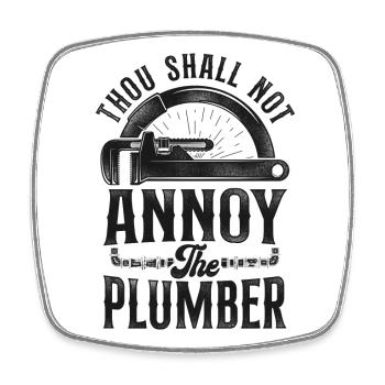 Plumbing Plumber Christian Vintage - Viereckiger Kühlschrankmagnet - Weiß - Vorne