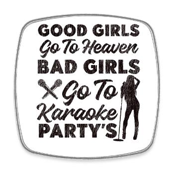 Karaoke Singer Vintage Good Girls - Viereckiger Kühlschrankmagnet - Weiß - Vorne