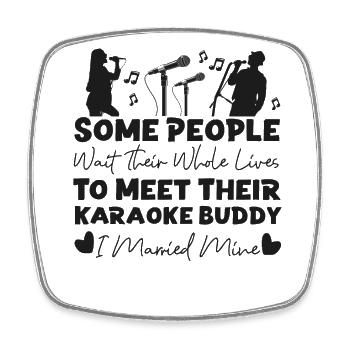 Karaoke Singer Husband Wife - Viereckiger Kühlschrankmagnet - Weiß - Vorne