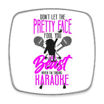 Karaoke Singer Don't Let The - Square fridge magnet - white - Front