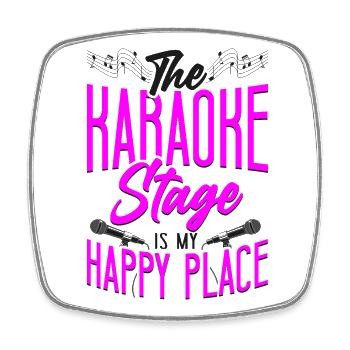 Karaoke Singer The Karaoke Stage - Viereckiger Kühlschrankmagnet - Weiß - Vorne
