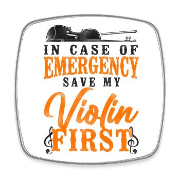 Violin Violinist Vintage In Case - Square fridge magnet - white - Front