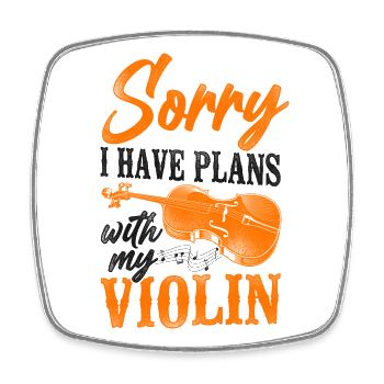 Violin Violinist Vintage Sorry I - Viereckiger Kühlschrankmagnet - Weiß - Vorne