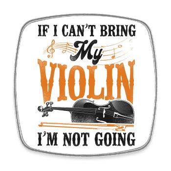 Violin Violinist Vintage If I - Square fridge magnet - white - Front